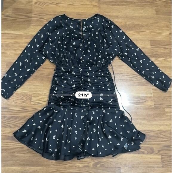 Silvia Tcherassi Rachel Flounce Hem Black Dress XS Pink Ruffle Cocktail Party - Picture 9 of 15